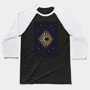 Golden Moon and Sun Astrology Baseball T-Shirt